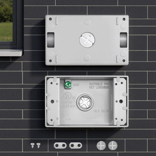 Outdoor Electrical Box, 4.5 x 2.8 x 2 in, Weatherproof Outlet Junction Box, Suitable 1/2-Inch or 3/4-Inch Electrical Conduit, 18.3 Cu.In Large Capacity Plug Receptacle Protector, 4PCS, Gray