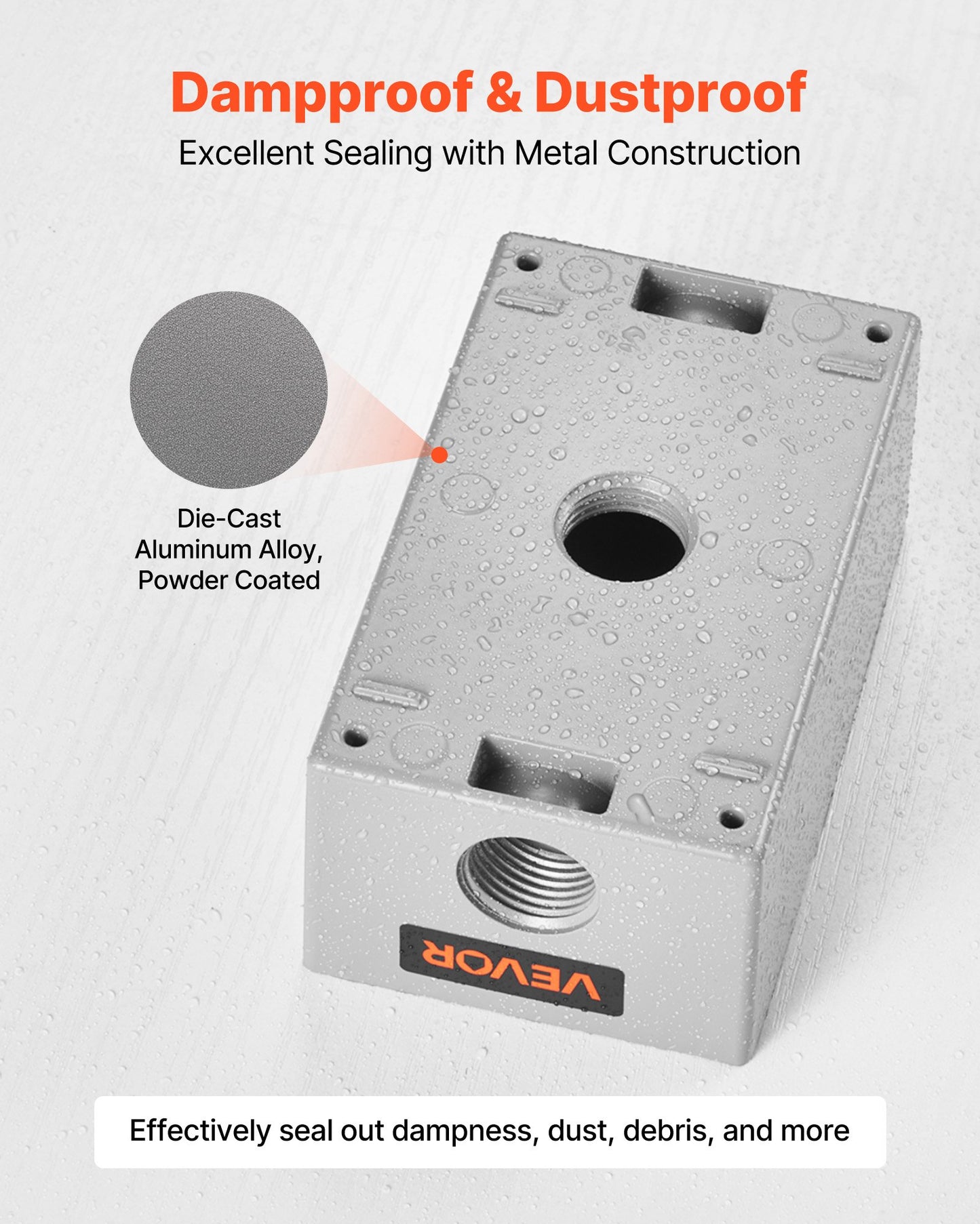 Outdoor Electrical Box, 4.5 x 2.8 x 2 in, Weatherproof Outlet Junction Box, Suitable 1/2-Inch or 3/4-Inch Electrical Conduit, 18.3 Cu.In Large Capacity Plug Receptacle Protector, 4PCS, Gray