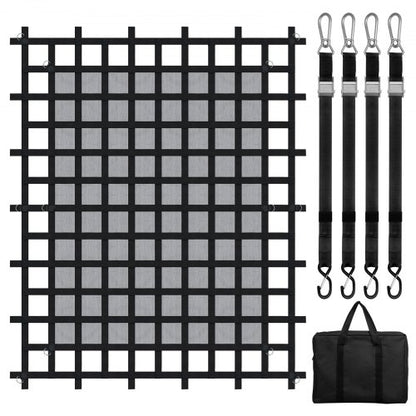 Cargo Net, 96 in x 81 in, Heavy Duty Truck Cargo Net for Truck Bed, 4 Adjustable Straps with Carabiners & S-Hooks, Wear-resistant & Weather-proof, Suitable for Pickup, Truck, Jeep, SUV, Boat