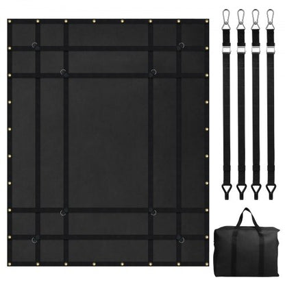 Cargo Net, 72 in x 57 in, Heavy Duty Truck Cargo Net for Truck Bed, 4 Adjustable Straps with Carabiners and Rubber Coated Hooks, Durable, Suitable for Pickup, Jeep, Truck, SUV, Boat (Black)