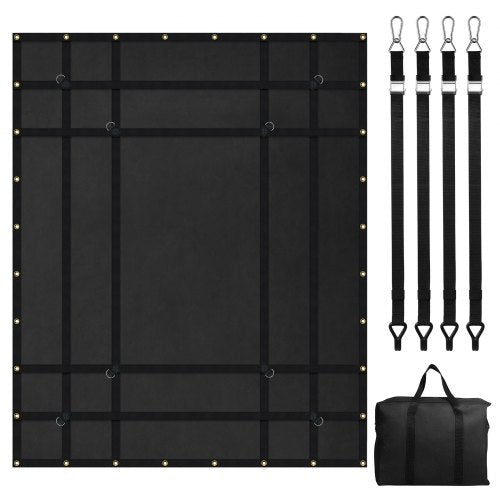 Cargo Net, 72 in x 57 in, Heavy Duty Truck Cargo Net for Truck Bed, 4 Adjustable Straps with Carabiners and Rubber Coated Hooks, Durable, Suitable for Pickup, Jeep, Truck, SUV, Boat (Black)