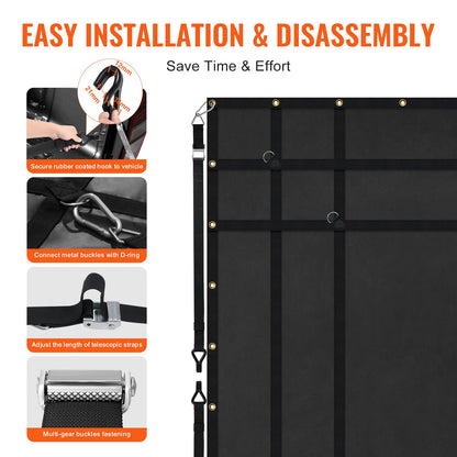 Cargo Net Heavy Duty Cargo Net 72" x 57" Adjustable Buckles and S-Hooks