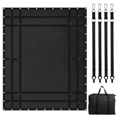 Cargo Net, 96 in x 81 in, Heavy Duty Truck Cargo Net for Truck Bed, 4 Adjustable Straps with Carabiners and Rubber Coated Hooks, Durable, Suitable for Pickup, Jeep, Truck, SUV, Boat (Black)
