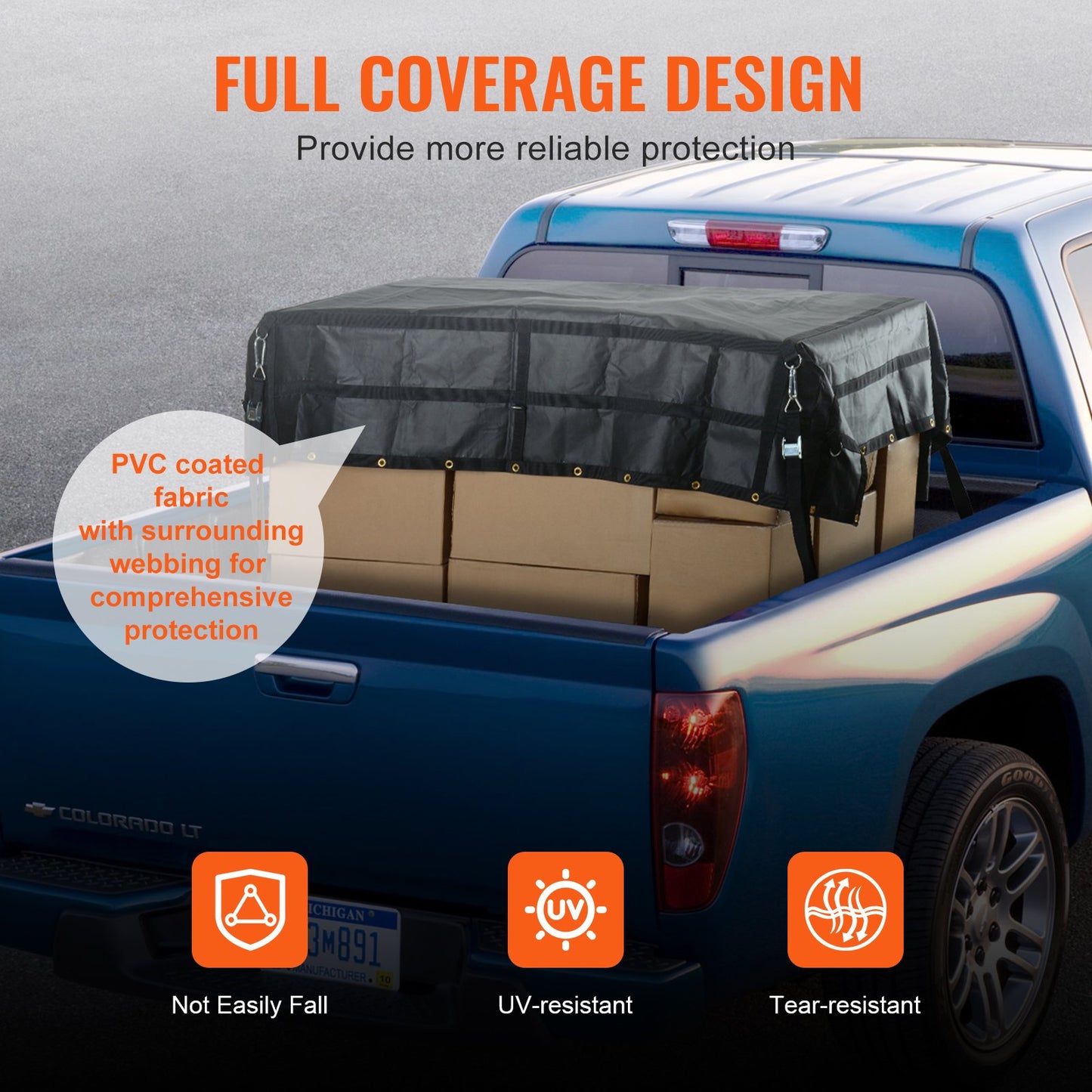 Cargo Net Heavy Duty Cargo Net 96" x 81" Adjustable Buckles and S-Hooks