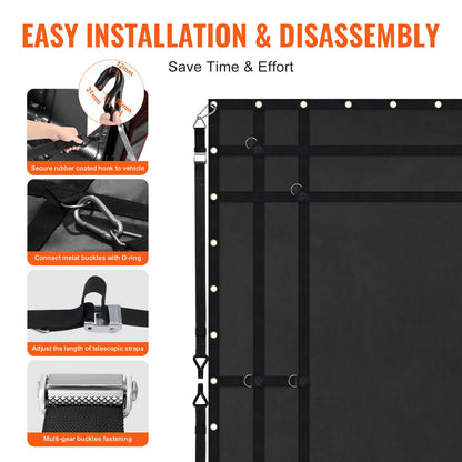 Cargo Net Heavy Duty Cargo Net 96" x 81" Adjustable Buckles and S-Hooks