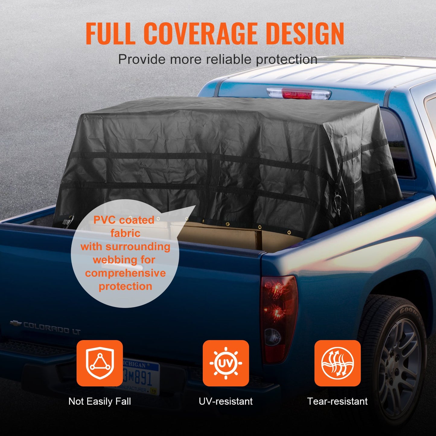 Cargo Net Heavy Duty Cargo Net 120" x 105" Adjustable Buckles and S-Hooks