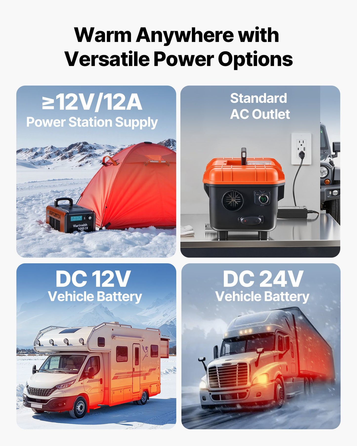 Diesel Heater, 8KW, DC 12V/24V, All in One Portable Diesel Air Heater with Remote Control and LCD Screen, Fast Heating Low Noise, 1.1 Gal Fuel Tank for Trucks, Vans, RVs, Campers, and Garages