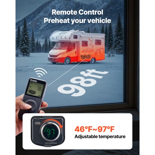 Dieselvärmare, 8KW, DC 12V/24V, Allt-i-ett Bärbar Dieselluftvärmare med Fjärrkontroll och LCD-skärm, Snabb Uppvärmning Låg Tystnad, 4 L Bränsletank för Lastbilar, Skåpbilar, Husbilar, Campers och Garage |  EU