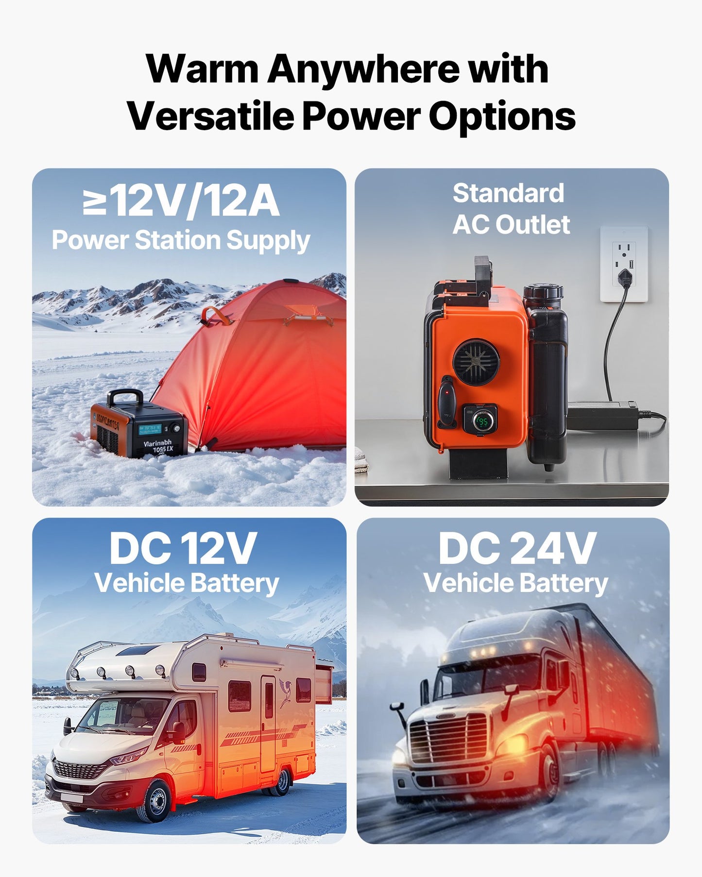 Diesel Heater, 8KW, DC 12V/24V, All in One Portable Diesel Air Heater with Remote Control and LCD Screen, Fast Heating Low Noise, 1.2 Gal Fuel Tank for Trucks, Vans, RVs, Campers, and Garages