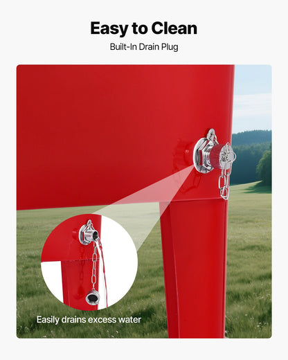 80 Quart Rolling Ice Chest, Holds up to 50 Bottles / 110 Cans, Portable Patio Party Bar Drink Cooler Cart with 4 Swivel Casters (2 with Brakes), Beverage Cooler Trolley with Bottle Opener, Red