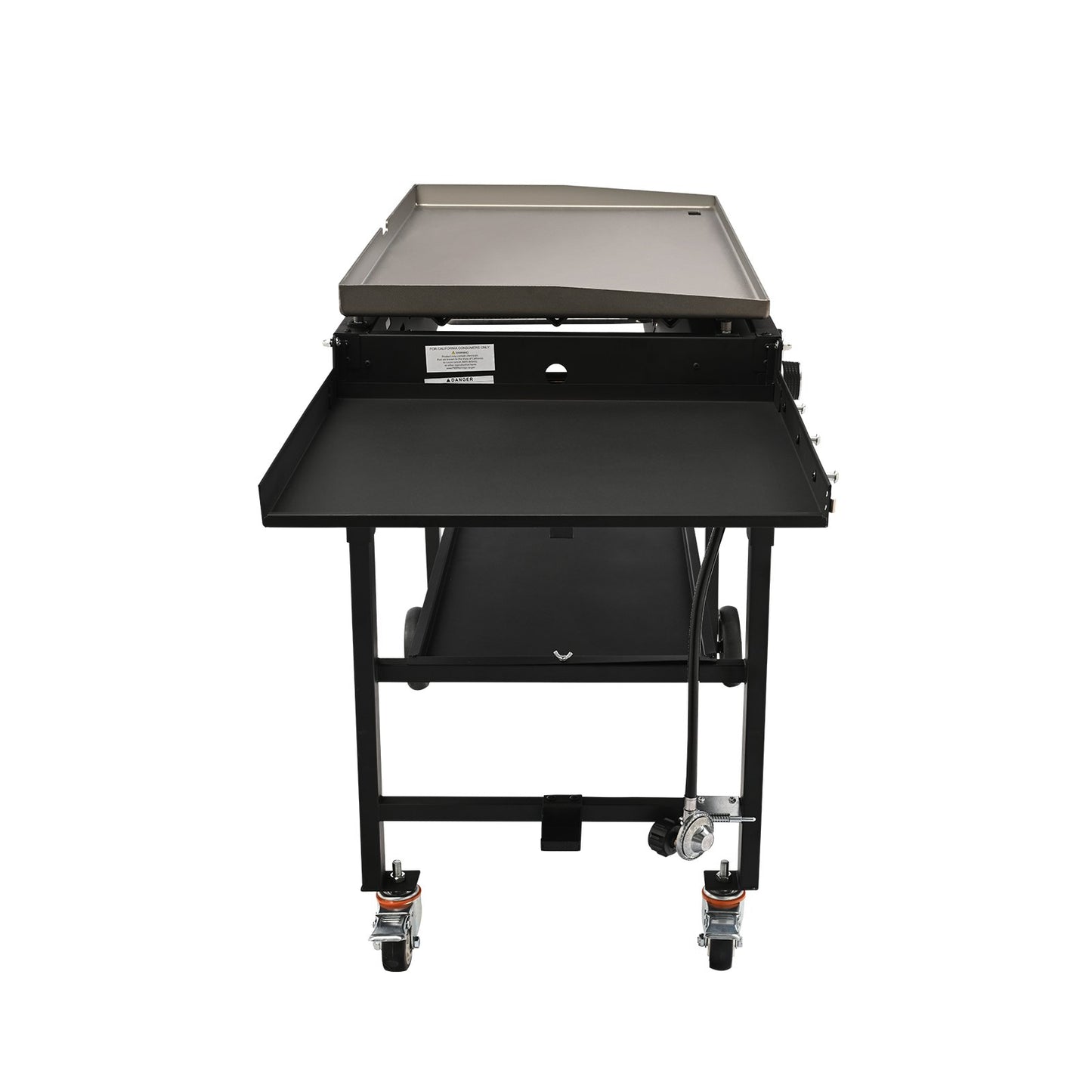 Commercial Griddle on Cart, 36" Heavy Duty Manual Flat Top Griddle, Outdoor Cooking Station with Side Shelves, Steel Propane Gas Griddle, 4-Burners Restaurant Portable Tested toStandards