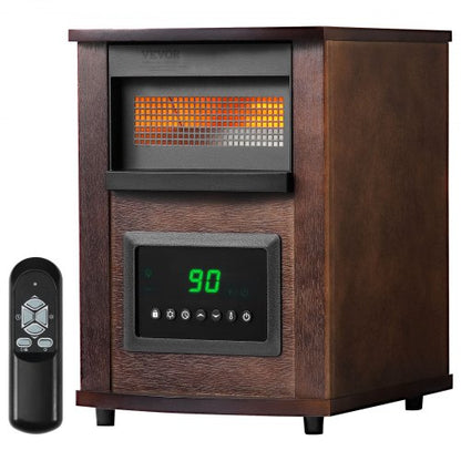 Infrared Heater, 1500W Electric Space Heater with Remote Control, LED Screen & 24H Timer, Multiple Temperature Adjustable for Patio Bedroom,Living Room,Studio,Dining Room