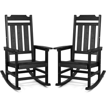 Veranda-Schaukelstuhl HIPS für den Außenbereich, hohe Rückenlehne, 2 Stück, 180 kg Gewicht