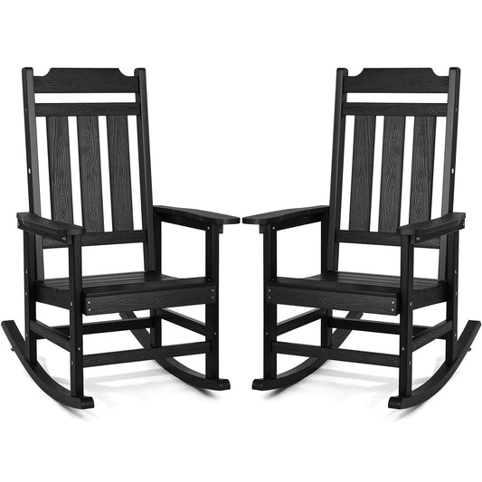Porch Rocker HIPS Utomhusgungstol hög rygg 2 st 400 lbs Vikt
