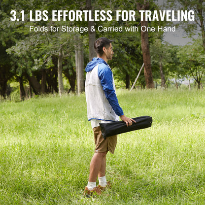 Folding Camping Table, Outdoor Portable Side Table, Lightweight Folding Table, Aluminum Alloy Ultra Compact Work Table with Carrying Bag, for Cooking, Beach, Picnic, Travel, 22.2x15.9 inches, Black