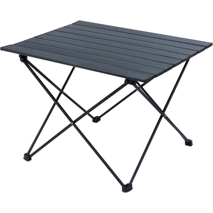 Folding Camping Table, Outdoor Portable Side Table, Lightweight Folding Table, Aluminum Alloy Ultra Compact Work Table with Carrying Bag, for Cooking, Beach, Picnic, Travel, 22.2x15.9 inches, Black