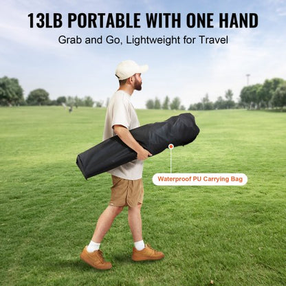 Camping Folding Chair for Adults, Portable Heavy Duty Outdoor Quad Cushioned Armchairs with Side Pockets, Cup Holder and Cooler Bag for Beach, Lawn, Picnic, Fishing, Backpacking, Black | EU