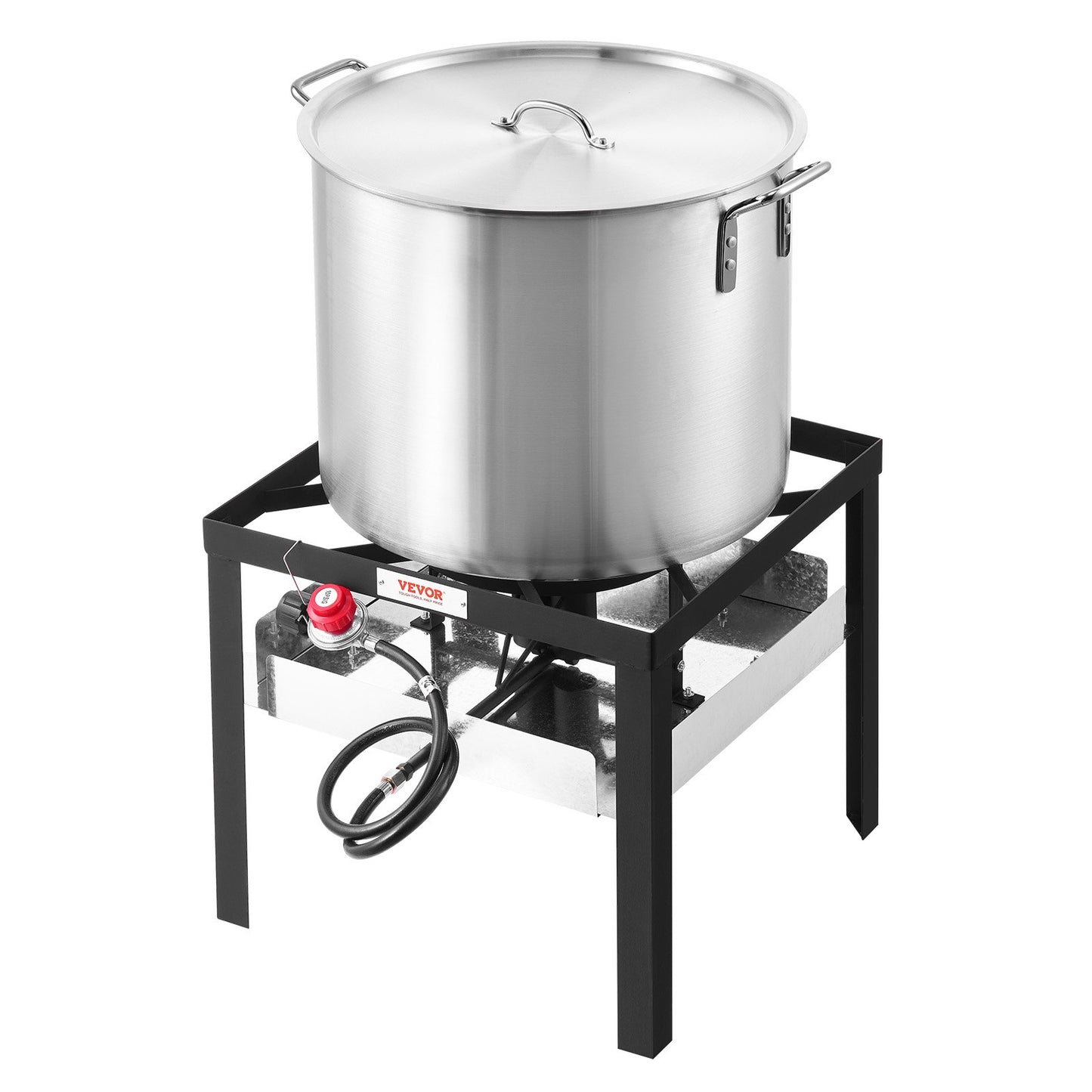 80 Qt Seafood Boiling Kit with Strainer, Outdoor Seafood Boil Pot and Basket, Cooking Set for Crab Crawfish Lobster Boiling, Aluminum Stockpot with 100,000 BTUs Propane Burner and Steamer Rack