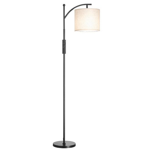 Dimmable Floor Lamp, Color Temperature & Brightness Adjustable, Modern Standing Lamp with Remote Control, Foot Switch Floor Lamp for Living Room, Bedroom, Office(LED Bulb, Lampshade Included)
