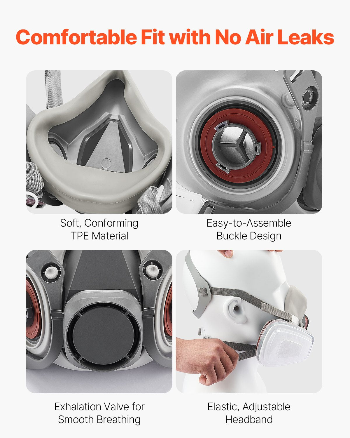 Respirator Mask, Reusable Half Face Cover with Safety Glasses and Filters, Organic Vapor Mask and Dust-proof Face Cover, for Painting, Polishing, Welding, Woodworking and Other Work Protection