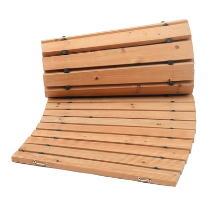 7 ft L x 17 in B Gebogener Gartenweg aus Holz Ausrollbarer Gartenweg