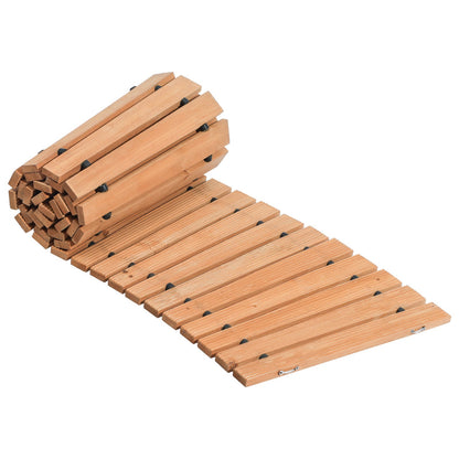 7 ft L x 17 in B Gebogener Gartenweg aus Holz Ausrollbarer Gartenweg