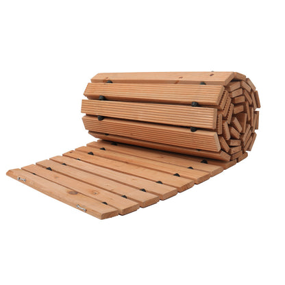8 Fuß L x 17 Zoll B Gebogener Gartenweg aus Holz Ausrollbarer Gartenweg