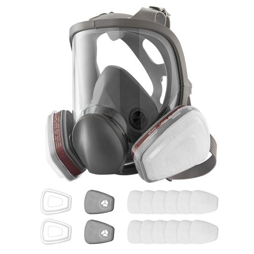 Respirator Mask, Reusable Respirator Full Face Gas Cover with Filters, Organic Vapor Mask and Dust-proof Face Cover, for Painting, Polishing, Welding, Woodworking and Other Work Protection