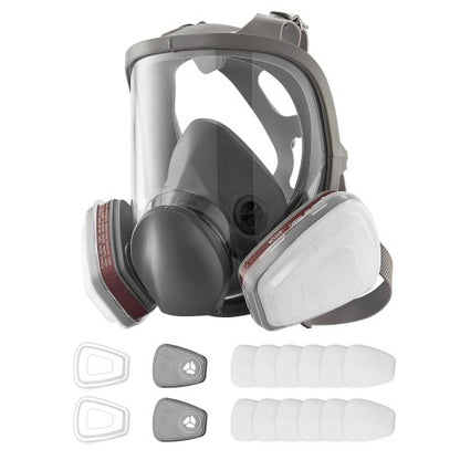Respirator Mask, Reusable Respirator Full Face Gas Cover with Filters, Organic Vapor Mask and Dust-proof Face Cover, for Painting, Polishing, Welding, Woodworking and Other Work Protection