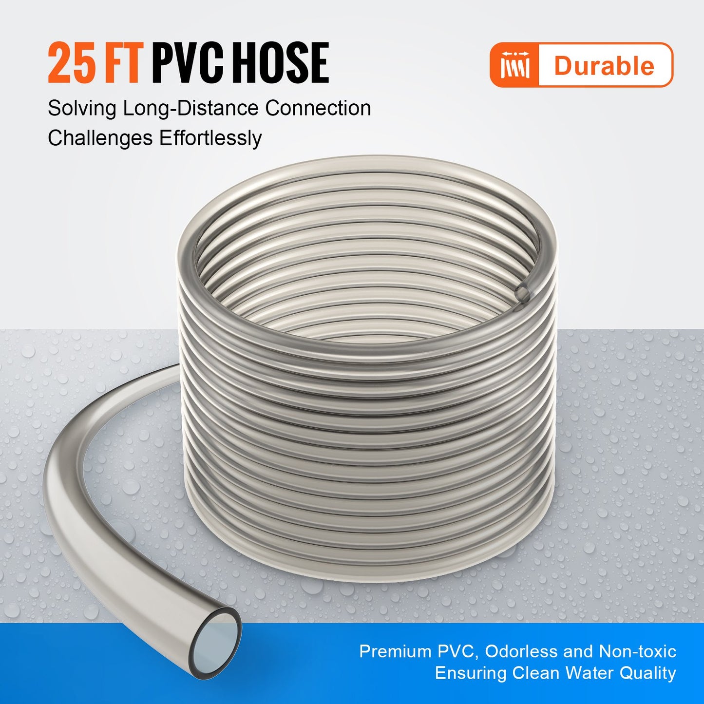 Akvariumdammsugare, 25 fot PVC-slang, dammsugare för akvarium, grussugar, sifondammsugare, 3 typer av mässingsadaptrar, för rengöring av grus och sand