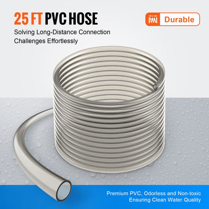 Akvariumdammsugare, 25 fot PVC-slang, dammsugare för akvarium, grussugar, sifondammsugare, 3 typer av mässingsadaptrar, för rengöring av grus och sand