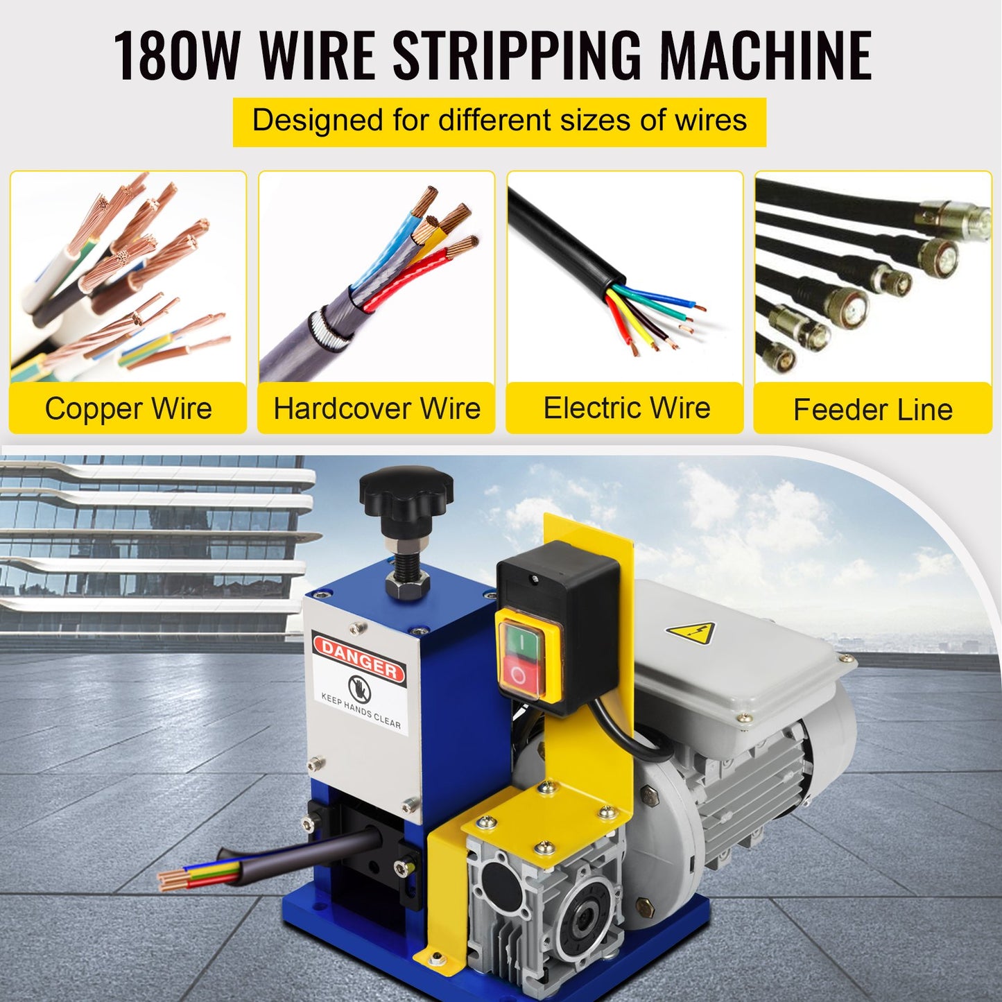 Cable Stripping Machine 1.5-25mm Automatic Electric Wire Stripping Machine Portable Scrap Cable Stripper Wire Stripper Scrap Copper Recycling Machine Tool with One Blade