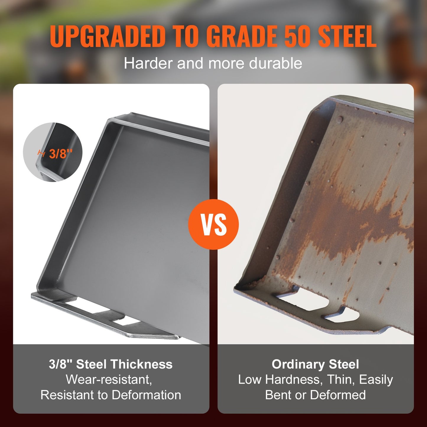 3/8 Zoll Kompaktlader-Montageplatte, universelle Montageplatte für Kubota Bobcat