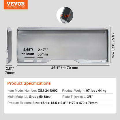 3/8 Zoll Kompaktlader-Montageplatte, universelle Montageplatte für Kubota Bobcat