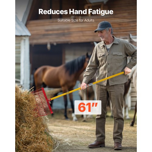 Hästgödselgaffel Trädgårdsredskap 18 Tänder Plast Högaffel Gödselkratta för Hö