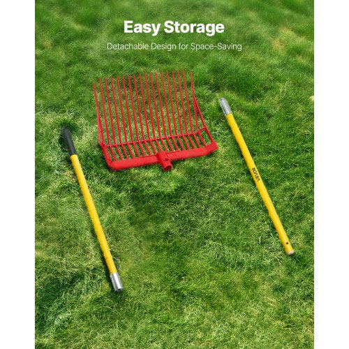 Hästgödselgaffel Trädgårdsredskap 18 Tänder Plast Högaffel Gödselkratta för Hö