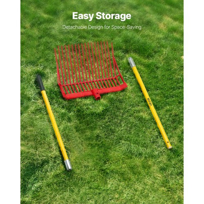 Hästgödselgaffel Trädgårdsredskap 18 Tänder Plast Högaffel Gödselkratta för Hö