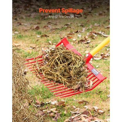 6 pcs. manure fork heads, 18 toothed fork heads for horse stables, mulch