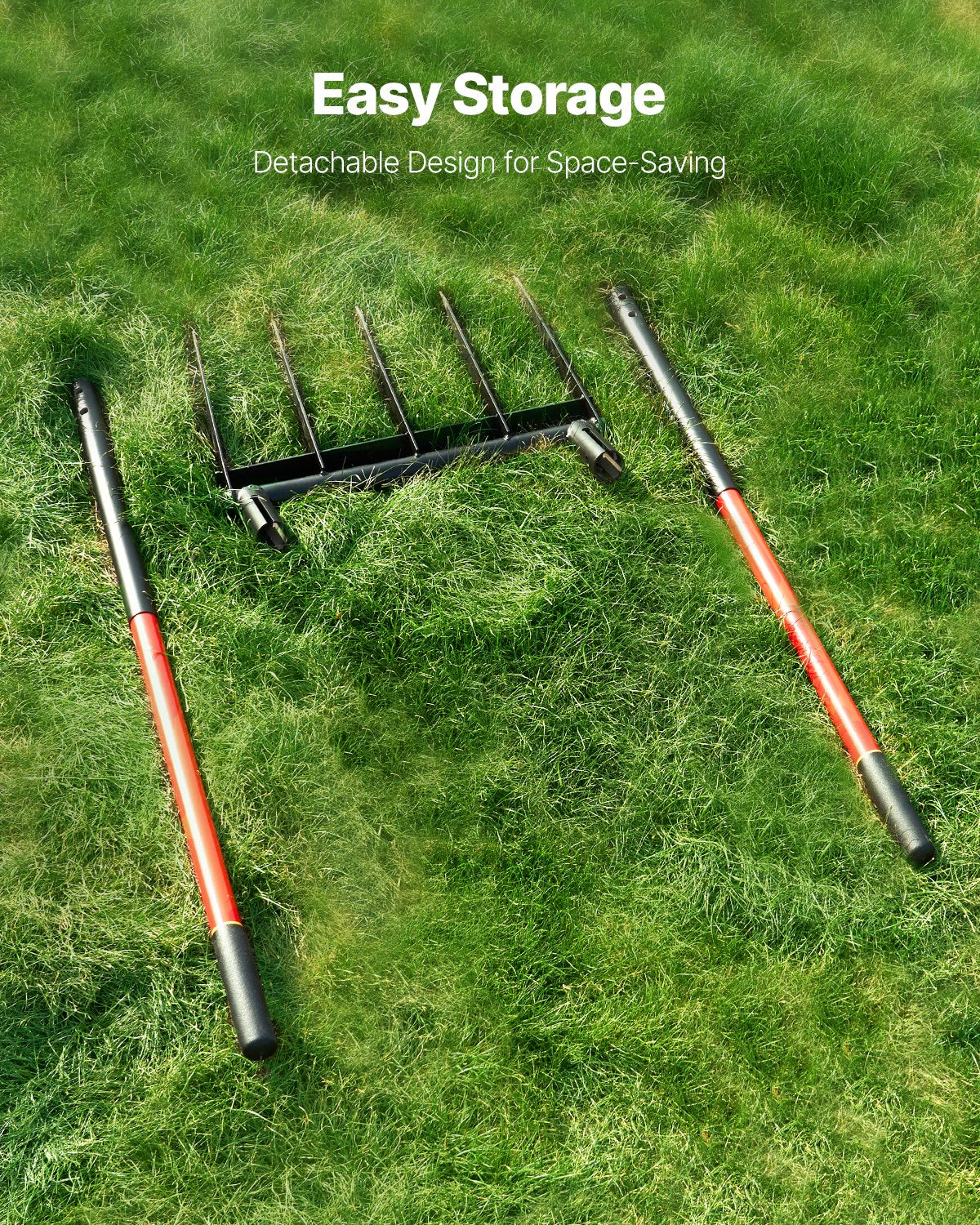 Broad Fork, 5-Tine Pitchfork with Dual Fiberglass Handles, Heavy Duty Garden Fork , Ergonomic U-Shaped Design Broadfork Hand Tiller, Gardening Tool for Composting Transplanting Aeration