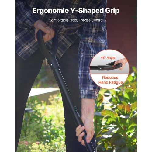 5-tine garden fork metal handle 41 inch spading pitchfork Y-grip heavy duty