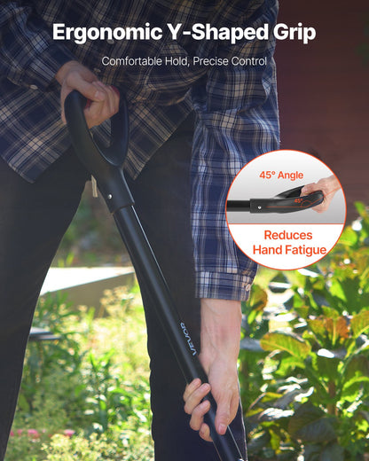 Garden Fork, 5-Tine Gardening Pitchfork with Metal Handle, 41 in Heavy Duty Digging Fork with Y Grip, Forged Steel Spading Fork for Hay Potato Composting Transplanting Aeration