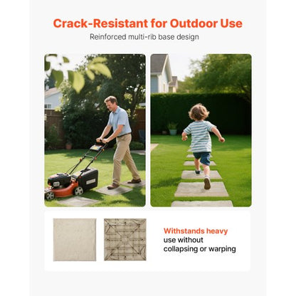 Dekorativa Trappstenar 16 st 15,5 x 15,5 tum Gräsmatta Gångsten Beige