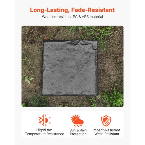 Dekorativa Trappstenar 4 st 15,5 x 15,5 tum Gräsmatta Gångstenar Grå