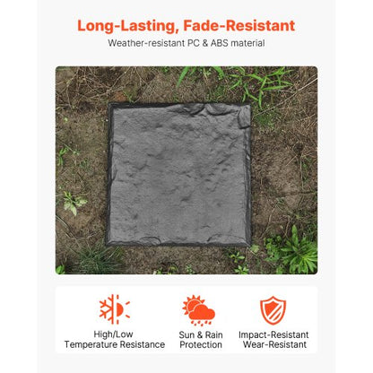 Dekorativa Trappstenar 4 st 15,5 x 15,5 tum Gräsmatta Gångstenar Grå