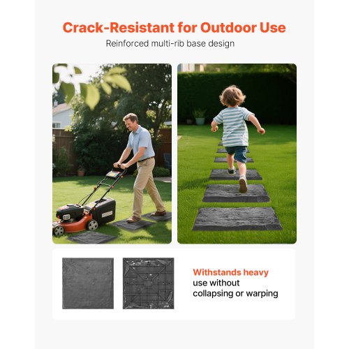 Dekorativa Trappstenar 4 st 15,5 x 15,5 tum Gräsmatta Gångstenar Grå