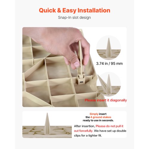 Dekorative Trittsteine, 4 Stück, 39,4 x 39,4 cm, Rasen-Trittsteine, Beige