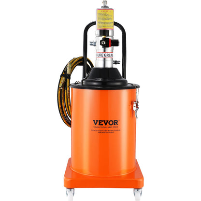 Grease Pump, 5 Gallon 20L, Air Powered Grease Pump with 13 Feet High Pressure Hose and Grease Gun, Pneumatic Grease Bucket Pump with Wheels, Portable Grease Pump 50:1 Pressure Ratio