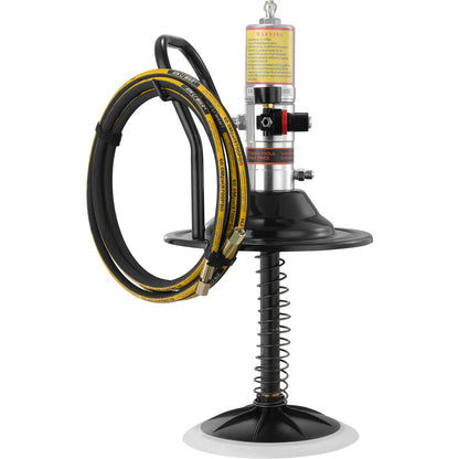 Grease Pump, 50:1 Pressure Ratio Air Powered Grease Pump with 13 Feet High Pressure Hose and Grease Gun, Pneumatic Grease Pump with Cylinder Cap, Portable Lubricating Grease Pump 360° Gun Head