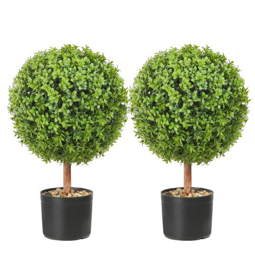 2x Artificial Boxwood Ball Ø40,6cm Garden Deco Boxwood in Flowerpot Ball Artificial Boxwood Ball Artificial Plant made of PE, Wood, PP incl. 4 pcs. Decorative butterflies and 10 pcs. Replacement
