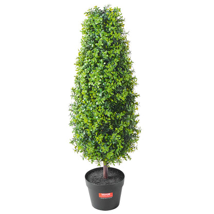 2-pack 3' konstgjord buxbom Topiary Tree Faux Plant UV-dekor inom/utomhus